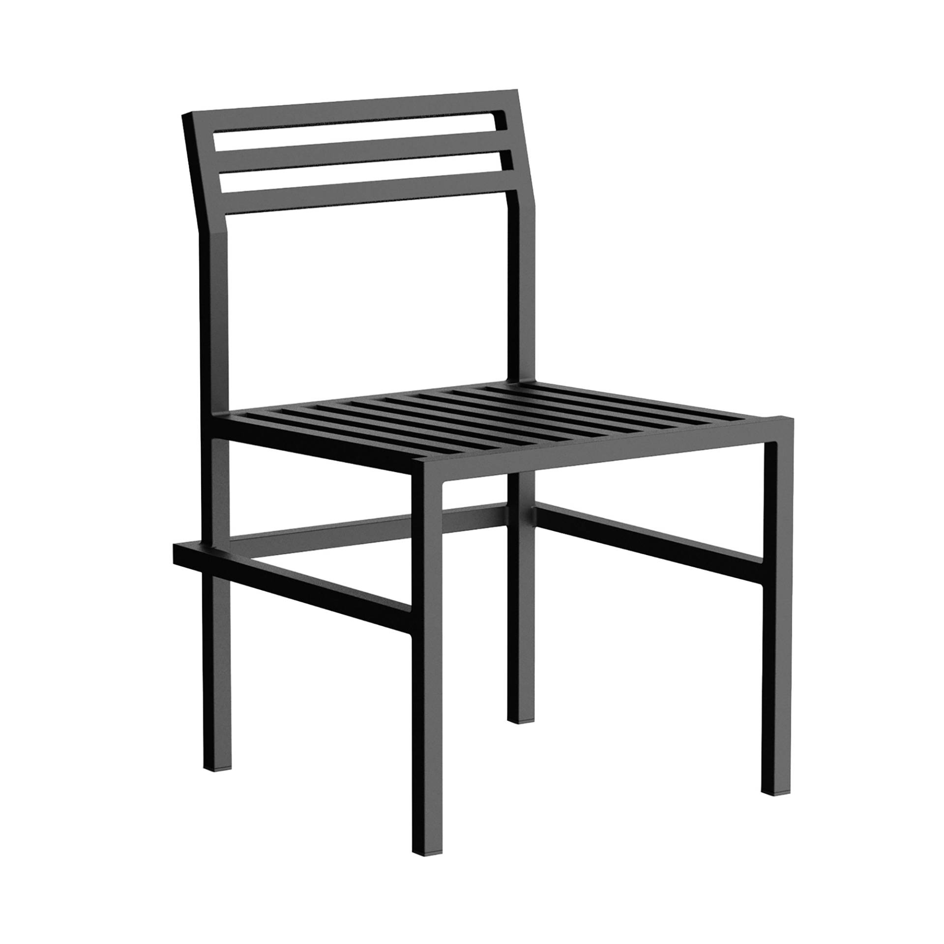 Nine - 19 Outdoors Esstisch Stuhl - schwarz RAL 9011/pulverbeschichtet/BxHxT 52,5x79,5x54,5cm/geprüft gemäß BS EN 581 von Nine
