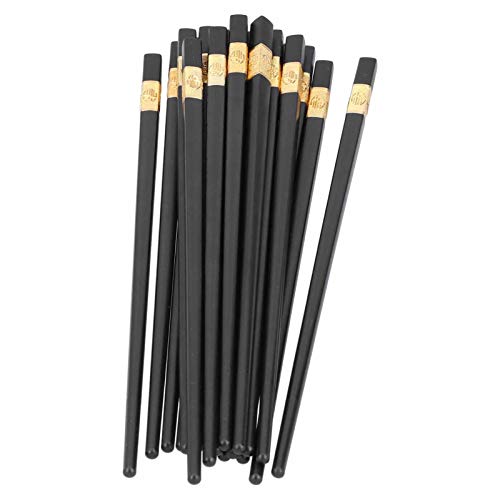 10 Paar Glasfaser Polymer Essstäbchen, Wiederverwendbare Nicht Schlupf Essstäbchen, Champagel Stäbchen für Sushi, Ramen Nudeln, Kung Pao Chicke von NINESHE