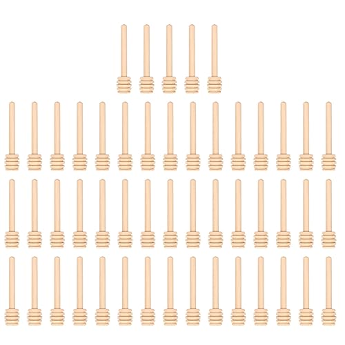 50Pcs Honigdippersticks, Verbessert Den Geschmack und die Textur Ihres Essens Oder Getränks, Multifunktionales Hölzernes Mini Honighonig Mischungsrührer Zum Rühren von Honig von NINESHE