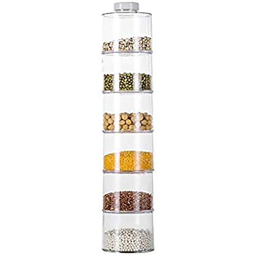 6PCS Gewürze Aufbewahrungsboxen, Jeweils Über Einen Unabhängigen Schalter, Stapelbare Gewürze Tower Racks, Küchenwerkzeuge für Getrocknete Früchte, Duftende Tee von NINESHE
