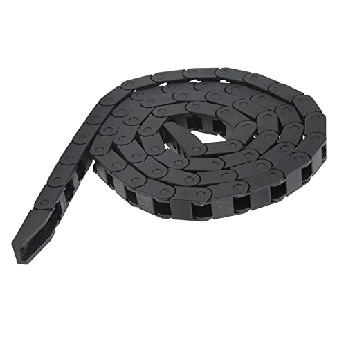 7 x 7 mm 1 Meter schwarze Plastikkabeldrahtträger -Dragkette, Nylon PA66 Drahtträger -Dragkette mit Endanschluss für elektronische Geräte, Roboter, Automatisierungslager von NINESHE