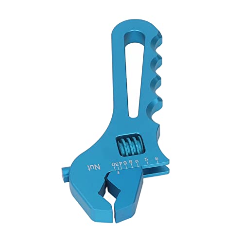 Aluminiumlegier Signalschlüssel, Einstellbare AN3 zu An16 Schlauchschlüsselschlüssel mit V Schraubenschlüssel für Wasserhähne, Ventile, Rohre, Heizkörper (Blau) von NINESHE