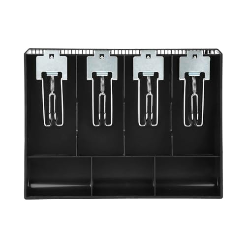Cash Drawer Register Einsatz Tablett Ersatz, Kassierer Vier Box mit Metallclip, Geldspeicherbox für Supermärkte, Geschäfte, Hotels Cash Drawer Register Einsatz Tablett Ersatz, Kassierer Vier Box mit Metallclip, Geldspeicherbox für Supermärkte, Geschäfte, Hotels von NINESHE