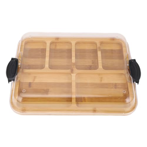 Covered Charcuterie Board Verfügt Über 6 Fächer, Ein Durchdachtes Dual Side Design, Wurstwarenbrett mit Klarem Sperren für Käse, Früchte, Nüsse Covered Charcuterie Board Verfügt Über 6 Fächer, Ein Durchdachtes Dual Side Design, Wurstwarenbrett mit Klarem Sperren für Käse, Früchte, Nüsse von NINESHE