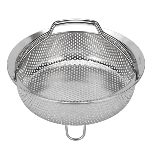 Edelstahldampfkorb, Multifunktionaler Colander Dampfdampf Einsatz mit Faltbaren Griffen für Dampfgemüse, Meeresfrüchte, Wiedererwärmen von Resten (S) von NINESHE