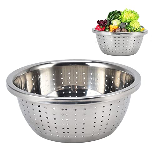 Gemüse Wasch Korb, Abfluss Löcher Edelstahl Sieb, Sieb Wasch Korb für Entwässerung Becken, Reiss Ieb und Vorrats Behälter (22 cm) von NINESHE