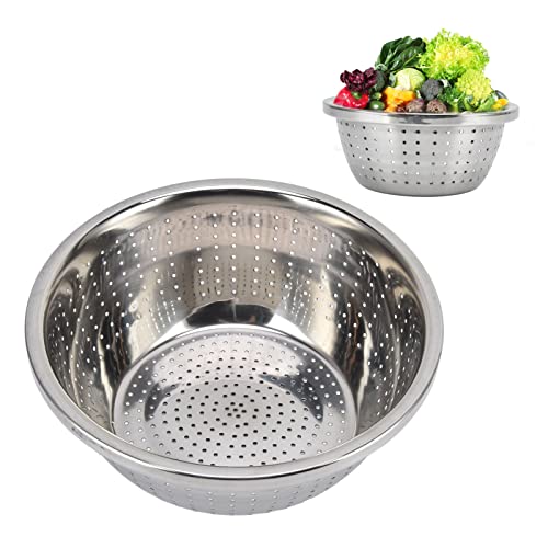 Gemüse Wasch Korb, Abfluss Löcher Edelstahl Sieb, Sieb Wasch Korb für Entwässerung Becken, Reiss Ieb und Vorrats Behälter (26 cm) von NINESHE