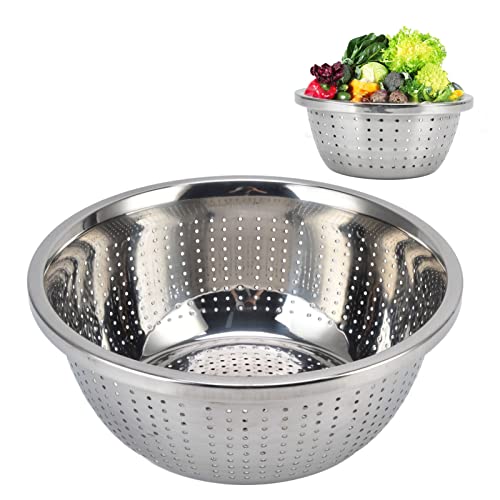 Gemüse Wasch Korb, Abfluss Löcher Edelstahl Sieb, Sieb Wasch Korb für Entwässerung Becken, Reiss Ieb und Vorrats Behälter (28 cm) von NINESHE