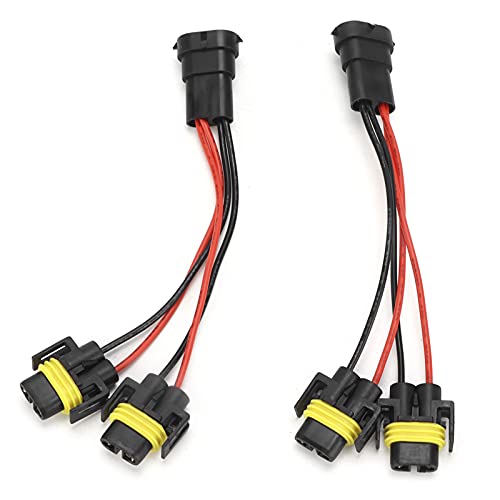 H11/H8 2 -Wege -Splitter -Kabelbaum für Scheinwerfer High/Ball -Strahl, Dual/Quad -Projektor DIY oder Scheinwerfer/Nebelscheinwerfer, PVC -Scheinwerfersplitterdraht von NINESHE