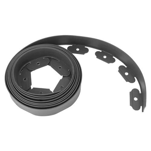 Landschaftsrandkit, 196,8 Zoll Lang 2in Groß, Umfasst 15 Spiralspikes, Pe Garden Edging Grenze für Landschaftsbaublumengärten Rasen (Schwarz) (Grün) (Grau) von NINESHE
