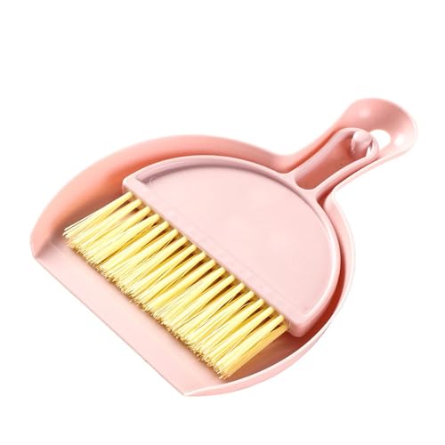 Mini Kehrschaufel und Bürstenset, Zum Effektiven Waschen von Staub und Schmutz auf Dem Schreibtisch, Multifunktionales Kehrschaufel und Bürstenset für Bücherregale, Sofalücken (Blau) (Rosa) von NINESHE