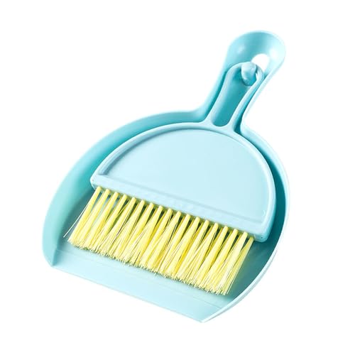Mini Kehrschaufel und Bürstenset, Zum Effektiven Waschen von Staub und Schmutz auf Dem Schreibtisch, Multifunktionales Kehrschaufel und Bürstenset für Bücherregale, Sofalücken (Blau) von NINESHE