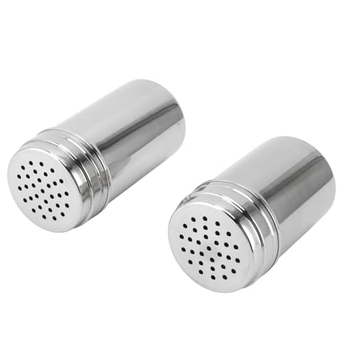 Multi Edelstahl Gewürzschüttler und Deckel Halten Gewürze Frische, Gewürzglas Ist mit Einem Mesh Sieb für Ladengewürze, Zucker, Zimt Ausgestattet (2) von NINESHE