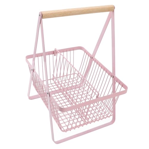 Multifunktionalc Carbon Stahl Lagerkorb, Kann Eine Große Anzahl von Gegenständen, Einen Arbeitskorb mit Großer Kapazität für die Lagerung von Gartenwerkzeugen (Schwarz) (Rosa) von NINESHE
