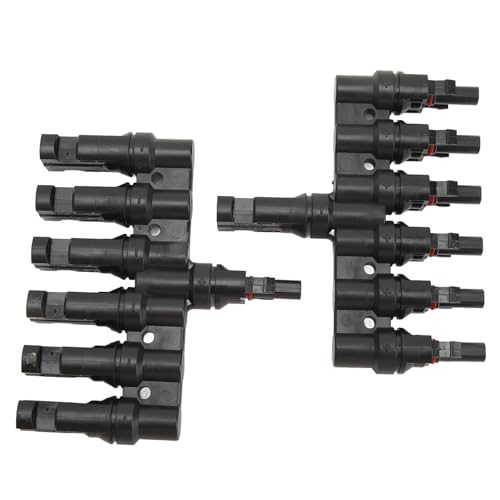 NINESHE 2 PCS Solar Panel T Zweiganschlüsse, 6 bis 1 T Zweiganschluss T Zweig Solarpanel Parallele Anschlüsse für Parallele Anschluss Solarmodule von NINESHE