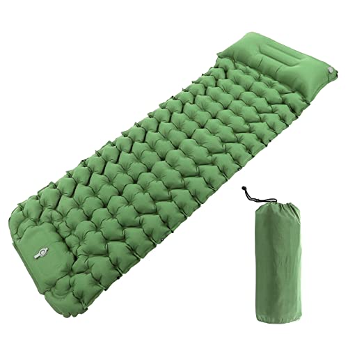 NINESHE Camping Schlafpolster, 3,5 Zoll Camping Matratze Airpad, 77,2 X 27,2 Zoll Fuß Presse, Um Tragbare Selbstblende Pads für Wanderrucksack Im Freien Aufzublasen von NINESHE