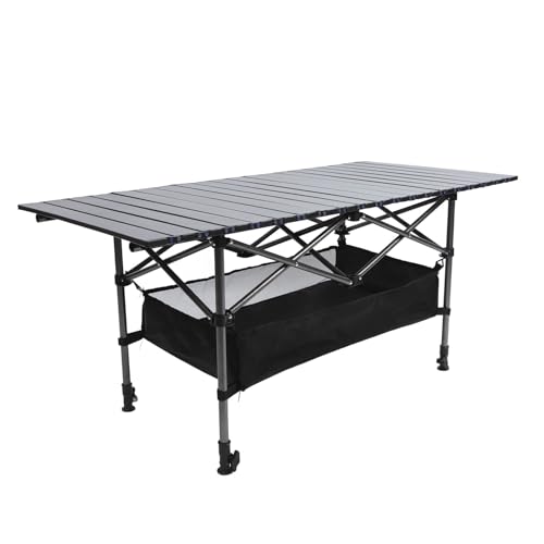 NINESHE Tragbarer Campingtisch Im Freien, Faltbarer Campentisch mit Kohlenstoffstahl mit Tragetasche, 220,46 Pfund Kapazitätsklapptisch für Grill Outdoor Picknick NINESHE Tragbarer Campingtisch Im Freien, Faltbarer Campentisch mit Kohlenstoffstahl mit Tragetasche, 220,46 Pfund Kapazitätsklapptisch für Grill Outdoor Picknick von NINESHE