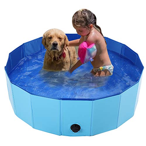 NINESHE Tragbarer Hundetool, Faltbare Hundebad Schwimmbad, PVC Bad Pool, Haustier Schwimmwanne, Haustierbadewanne für Hunde Katzen Katzen (L) von NINESHE
