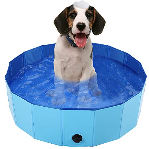 NINESHE Tragbarer Hundetool, Faltbare Hundebad Schwimmbad, PVC Bad Pool, Haustier Schwimmwanne, Haustierbadewanne für Hunde Katzen Katzen (M) von NINESHE