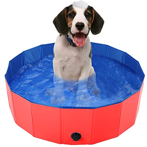 NINESHE Tragbarer Hundetool, Faltbare Hundebad Schwimmbad, PVC Bad Pool, Haustier Schwimmwanne, Haustierbadewanne für Hunde Katzen Katzen (M) von NINESHE