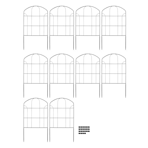 NINESHE ativer Gartenzaun GewöLbt, Zaun Grenzeisen -Metalldraht, GewöLbter BlüTenbett Kante Zierdraht GrenztafelzäUne FüR Garten Terrasse Outdoor von NINESHE
