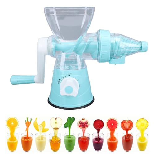 Professionelle Handkurbelhandbuchsaft, Wiederverwendbare Praktische, Saubere Handkurbel Früchte Squeezer, Home Manual Juicer für Zitrone, Orange, Limette, Grapefruit (Blau) von NINESHE