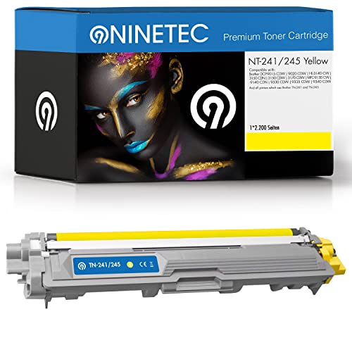 NINETEC 1 Tonerkartusche kompatibel mit Brother TN-241 TN-245 Yellow Kartuschen für Toner Brother DCP 9015CDW 9020CDW HL 3140CW 3150CDN 3150CDW 3170CDW MFC 9130CW 9140CDN 9330CDW (Yellow, 1er-Pack) von NINETEC