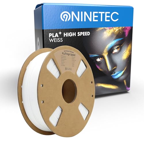 NINETEC BIO PLA+ Filament 1.75mm PLA Plus 3D Drucker Filament 1 kg Spule Maßgenauigkeit +/- 0,03mm PLA+ FDM Druckerverbrauchsmaterial PLA+ High Speed Weiß von NINETEC