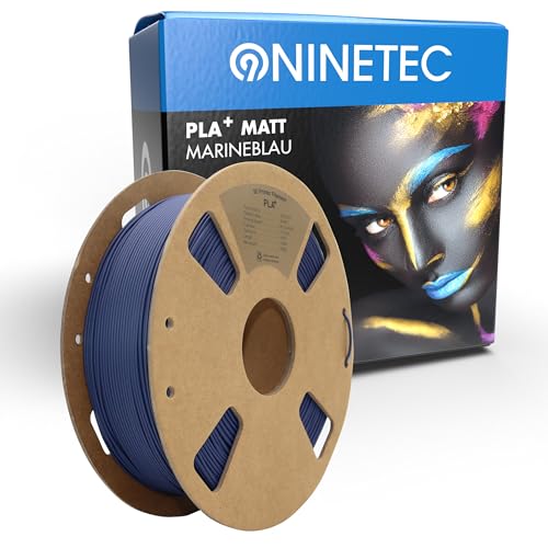 NINETEC BIO PLA+ Filament 1.75mm PLA Plus 3D Drucker Filament 1 kg Spule Maßgenauigkeit +/- 0,03mm PLA+ FDM Druckerverbrauchsmaterial PLA+ Matt Navyblau von NINETEC
