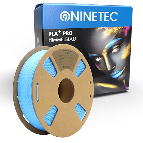 NINETEC BIO PLA+ Filament 1.75mm PLA Plus 3D Drucker Filament 1 kg Spule Maßgenauigkeit +/- 0,03mm PLA+ FDM Druckerverbrauchsmaterial PLA+ Pro Himmelblau von NINETEC
