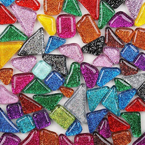 Bunte Glas Mosaiksteine 200g,Irregulär Glassteine Mosaik Steine,Mosaikfliesen Glasfliesen Glasmosaik für DIY Handwerk,Haus Deko von NINEXY