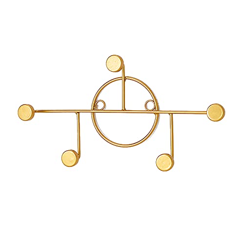 Dekorativ Wandgarderobe panell Gold Runden Multifunktion Wand-Garderobe Garderobenleiste Kreativ Kleiderhaken aus Schmiedeeisen in Haushalt von NING SHI