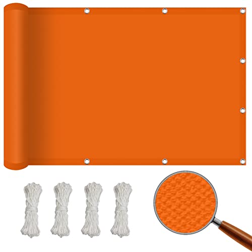 Garten Schattierungsnetz 2 x 5 m Sonnensegel Wasserdicht Sonnenschutz Wetterschutz Sonnendach WasserdichtSonnenschutz UV Schutz Windschutz für Patio Balkon Garten Terrasse Camping, Orange von NINGBAI