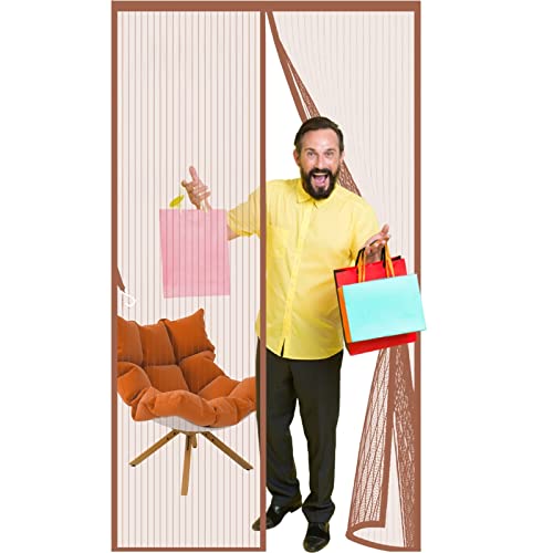 Magnet Fliegengitter Tür Insektenschutz 160 x 210 cm UV & witterungsbeständig Balcony Door Haustier- und kinderfreundlich für Schiebetür Balkontür, Braun Magnet Fliegengitter Tür Insektenschutz 160 x 210 cm UV & witterungsbeständig Balcony Door Haustier- und kinderfreundlich für Schiebetür Balkontür, Braun von NINGBAI