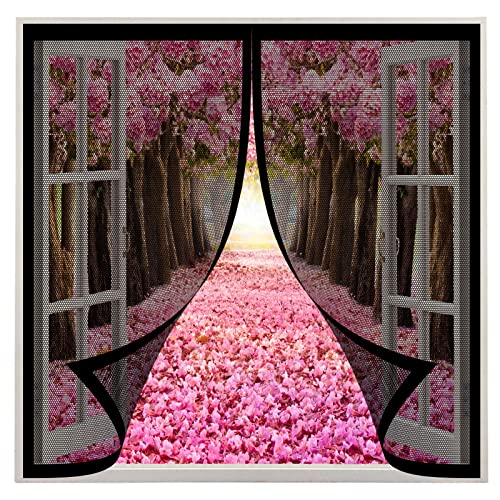 Moskitonetze für Fenster 125 x 160 cm Fliegengitter gegen Insekten, Magnet Fliegengitter Tür Haustier- und kinderfreundlich für Wohnzimmer Fenster, Schwarz von NINGBAI