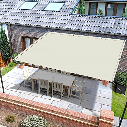 Sonnensegel 2.5 x 4.5 m Sonnensegel Wasserdicht Rechteckig Sonnenschutz Netz Wasserdicht Polyester Reißfest anpassbare Größe für Patio Balkon Terrasse Camping, Beige von NINGBAI