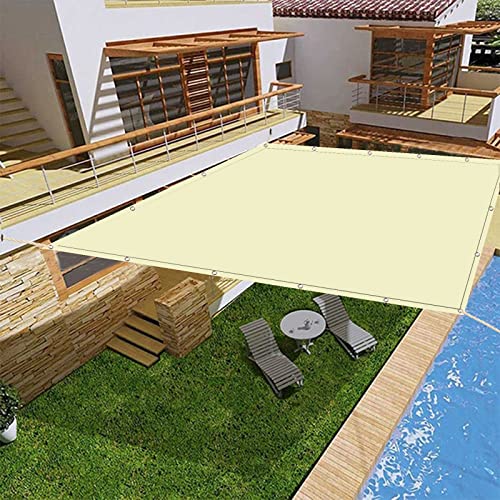 Sonnensegel 3.5 x 8 m Wasserabweisend Sonnensegel, Segel Baldachin Wasserdicht Polyester Reißfest anpassbare Größe für Balkon Camping Terrasse Pergola, Beige von NINGBAI