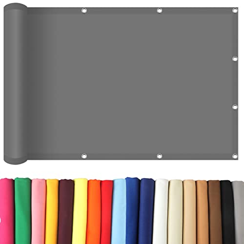 Sonnensegel Rechteckig 1.6 x 3.6 m Windschutz Überdachung Plane Sonnenschutz Leinwand Wasserdicht Polyester Reißfest anpassbare Größe für Balkon Camping Terrasse Pergola, Hellgrau von NINGBAI