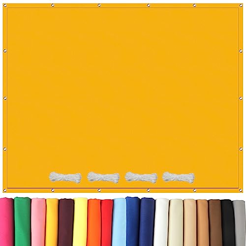 Sonnensegel Rechteckig 2.5 x 3 m Sonnensegel Wasserdicht Rechteckig, Balkon Sichtschutz mit Ösen und Befestigungsseile für Garten Terrasse Camping Outdoor, Gelb von NINGBAI