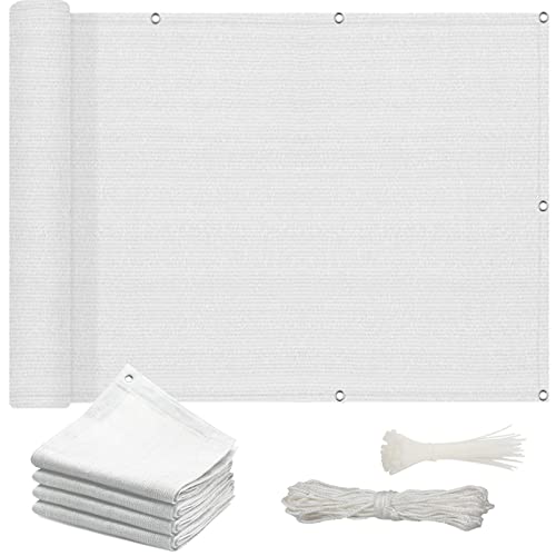 Sonnensegel Rechteckig 3 x 7 m Windschutz Überdachung Plane, Wetterschutz Sonnendach HDPE 220g/m², Leicht Transparent für Balkon Camping Terrasse Pergola, Weiß Sonnensegel Rechteckig 3 x 7 m Windschutz Überdachung Plane, Wetterschutz Sonnendach HDPE 220g/m², Leicht Transparent für Balkon Camping Terrasse Pergola, Weiß von NINGBAI