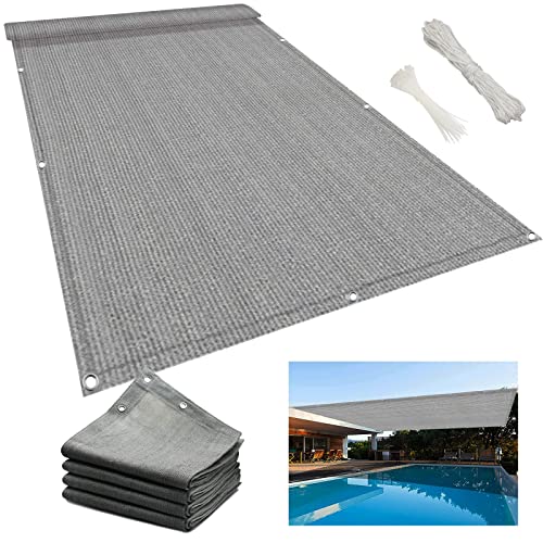 Sonnensegel Sonnenschutz 1.4 x 1.6 m Sonnensegel Sonnenschutz, Sonnensegel Balkon HDPE 220g/m², Leicht Transparent für Balkon Camping Terrasse Pergola, Grau von NINGBAI