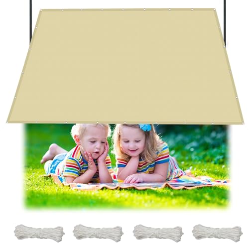 Sonnensegel Sonnenschutz Windschutz 1.6 x 3.5 m Sonnensegel Wasserdicht, Seilspannmarkise, Hagelschutznetz Garten Wasserdicht Sonnenschutz Wetterschutz UV Schutz für Garten Terrasse Camping, Sandgelb von NINGBAI