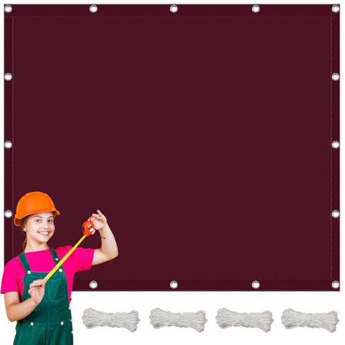 Sonnensegel Wasserdicht 1.6 x 2.4 m Wasserdicht im Viele Größe Und Farben, PES Polyester Sonnenschutz-Beschattungstuch für Balkon, Pool Und Garten, Weinrot von NINGBAI