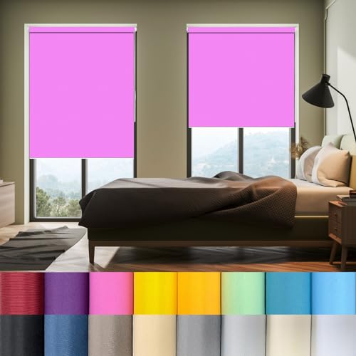Verdunkelungsrollo Klemmfix 65 x 200 cm Fensterrollo, Zebrarollo, Rollos für Fenster Fensterrollo Sonnenschutz Blickdicht Sichtschutz für Fenster & Tür, Rosa von NINGBAI