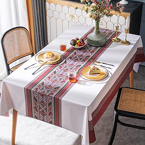 NINGHOME Gartentischdecke,140x180cm,Wachstuch mit Chic Stil - Abwischbare PVC Wachstuchtischdecke Wasserabweisend Rechteckige - Strapazierfähiges Tischdecke von NINGHOME