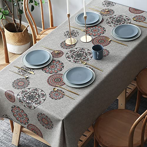 NINGHOME Küche Esstisch Kunststoff,90x140cm,Wachstuch mit Chic Stil - Abwischbare PVC Wachstuchtischdecke Wasserabweisend Rechteckige - Strapazierfähiges Tischdecke von NINGHOME