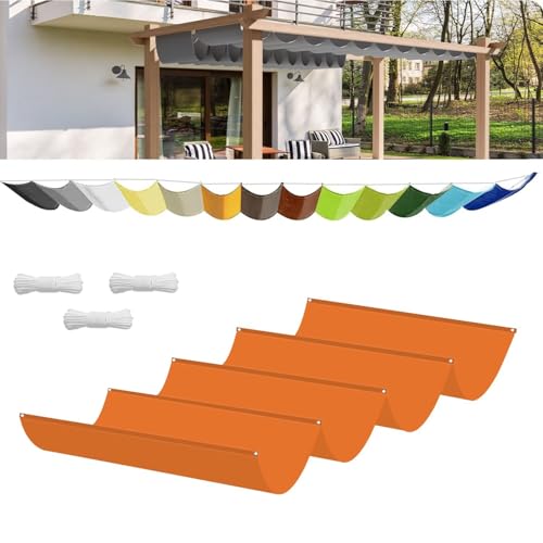 Einziehbar Welle Sonnensegel 100x900cm Orange (BxL), Verstellbar Schattenabdeckung,Sonnenschutz Wasserdicht Outdoor Pergola UV-beständig Markise,Anwendbar auf Garten Balkon Terrasse von NINGOU