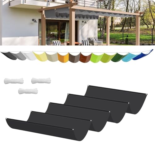 Einziehbar Welle Sonnensegel 180x550cm Anthrazit (BxL), Verstellbar Schattenabdeckung,Sonnenschutz Wasserdicht Outdoor Pergola UV-beständig Markise,Anwendbar auf Garten Balkon Terrasse von NINGOU