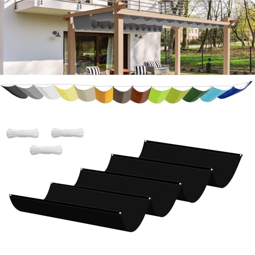 Einziehbar Welle Sonnensegel 250x600cm Schwarz (BxL), Verstellbar Schattenabdeckung,Sonnenschutz Wasserdicht Outdoor Pergola UV-beständig Markise,Anwendbar auf Garten Balkon Terrasse von NINGOU