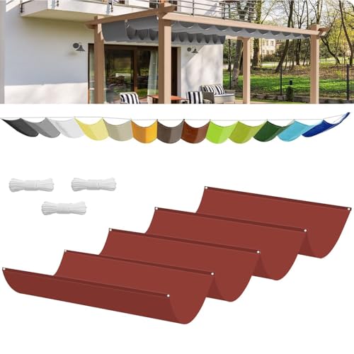 Einziehbar Welle Sonnensegel 350x350cm Rostig Rot (BxL), Verstellbar Schattenabdeckung,Sonnenschutz Wasserdicht Outdoor Pergola UV-beständig Markise,Anwendbar auf Garten Balkon Terrasse von NINGOU